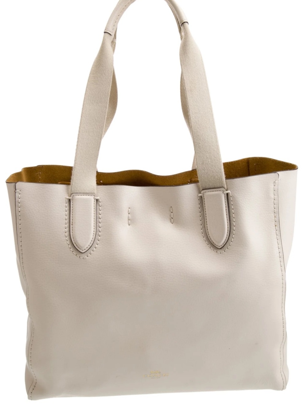 COACH Derby Cream Pebble Leather Shoulder Tote F58660 - Picture 8 of 8